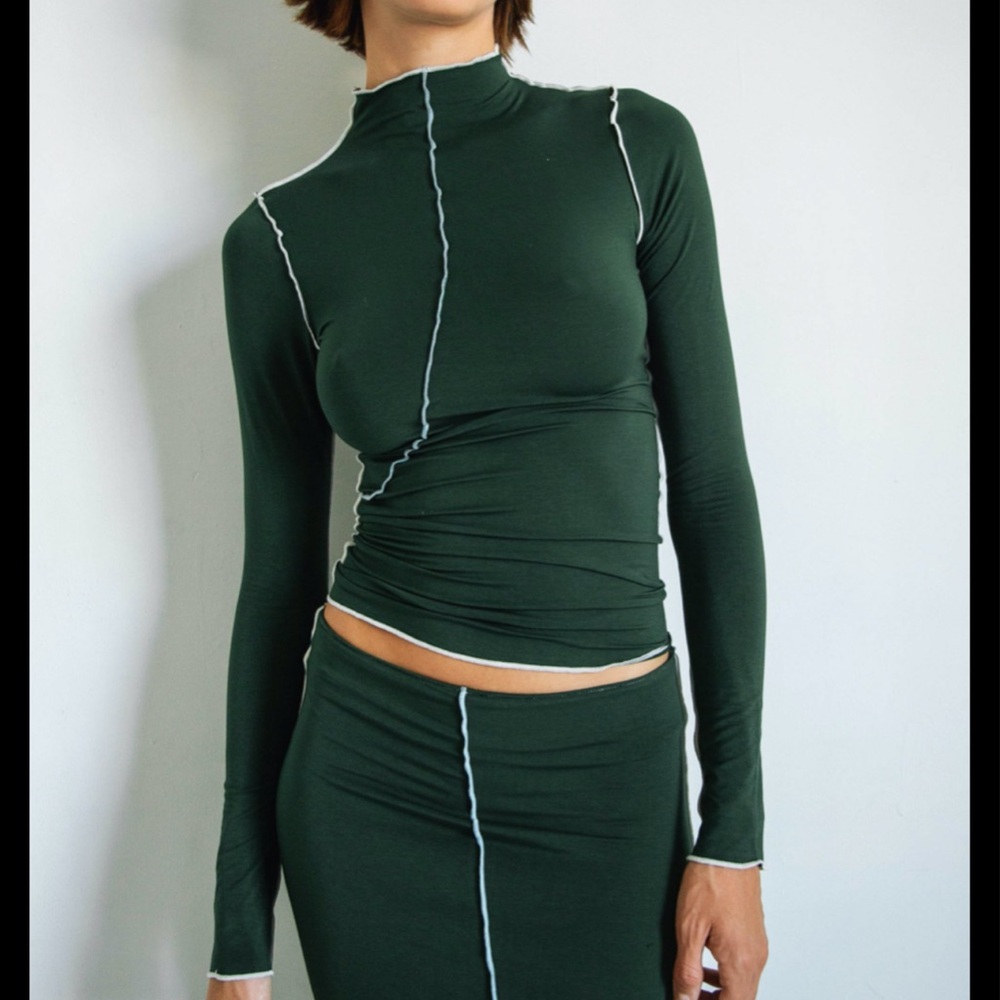 The Line by K Zane assymetrical jersey top green, XS